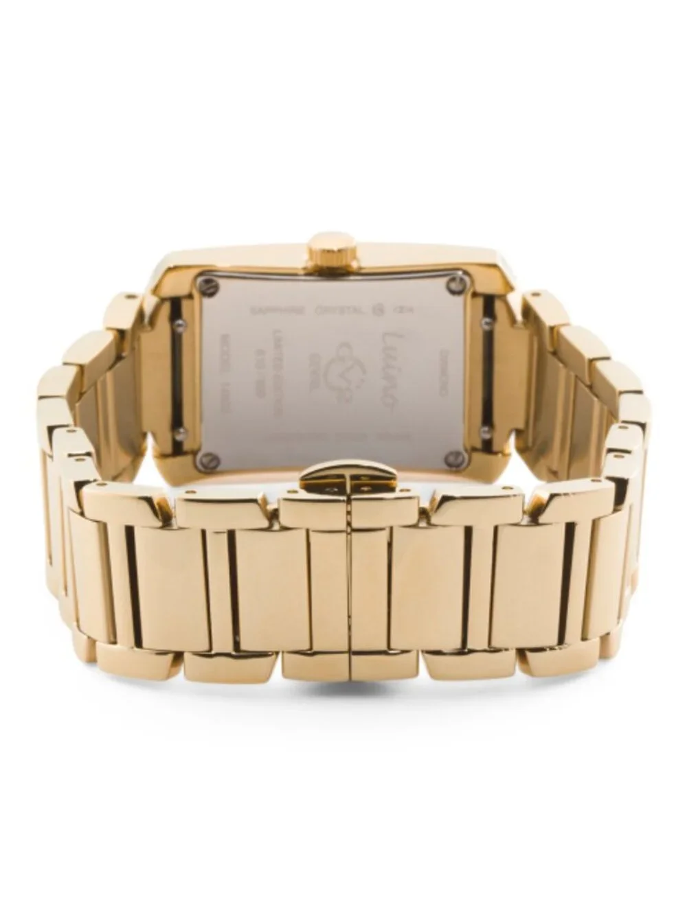 GV2 BY GEVRIL Women's Swiss Made Luino Gold Tone Rectangular Watch